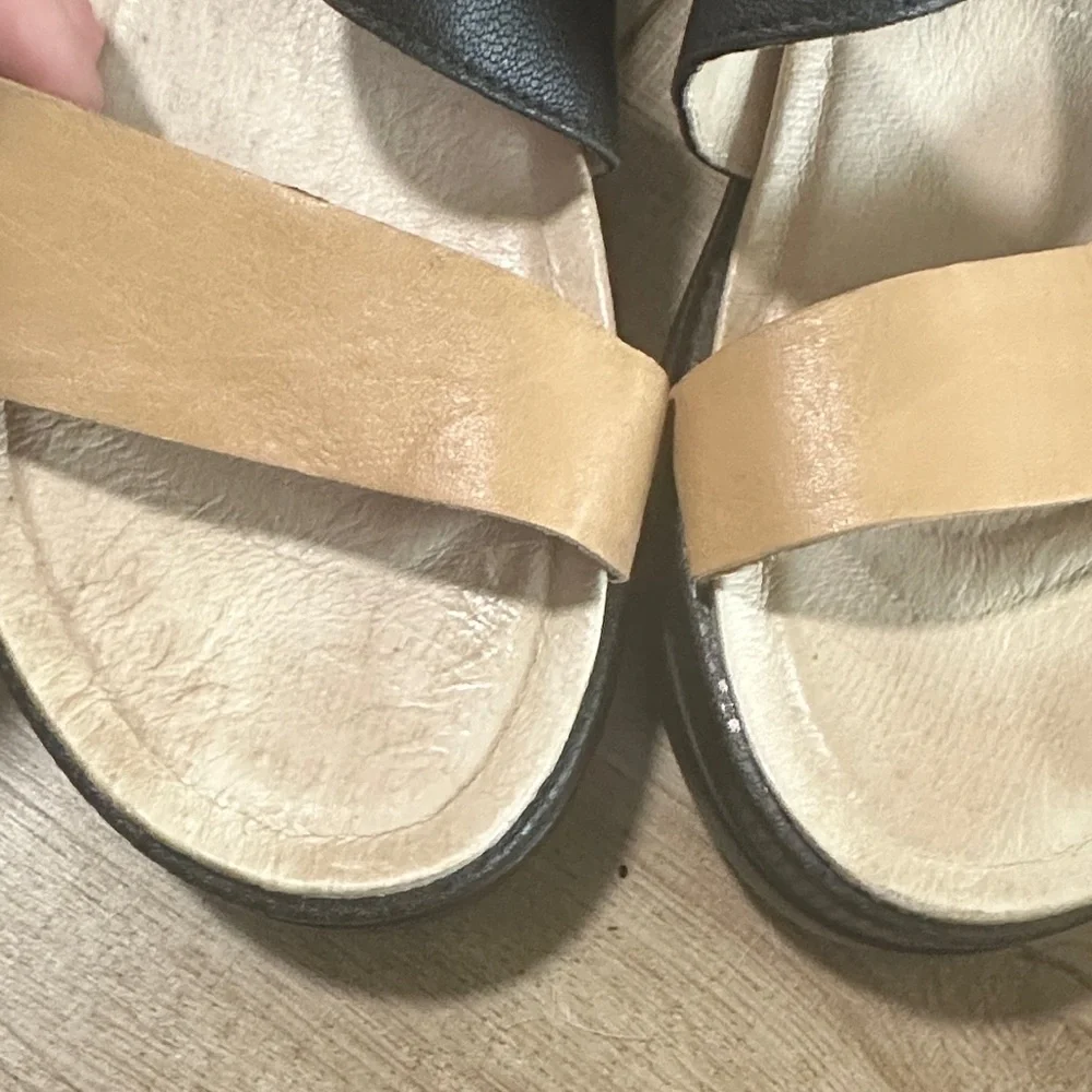 Jambu Black and Tan Strappy Ankle-Buckle Sandals - Picture 11 of 14